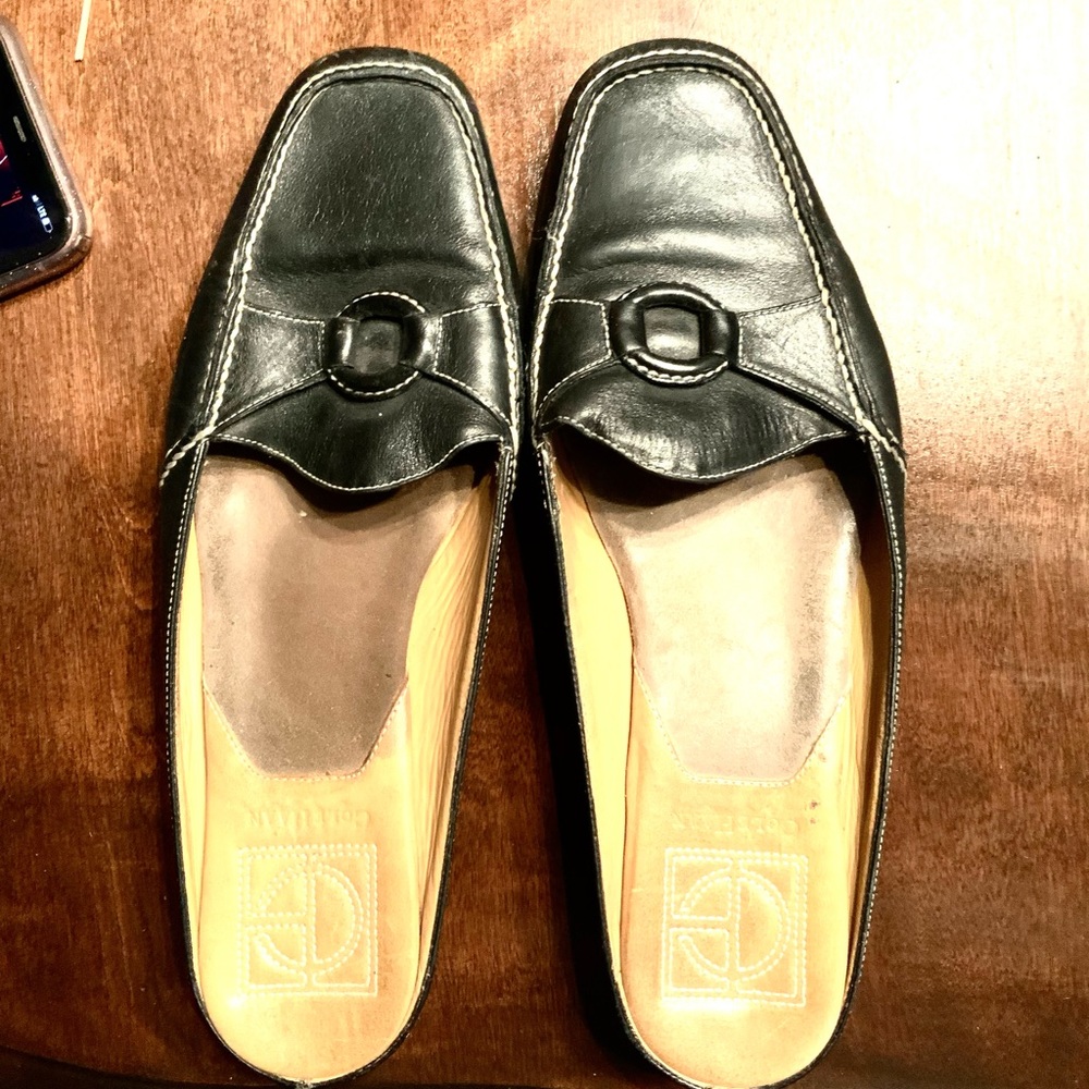 Cole Haan Black Buckle Mules 8